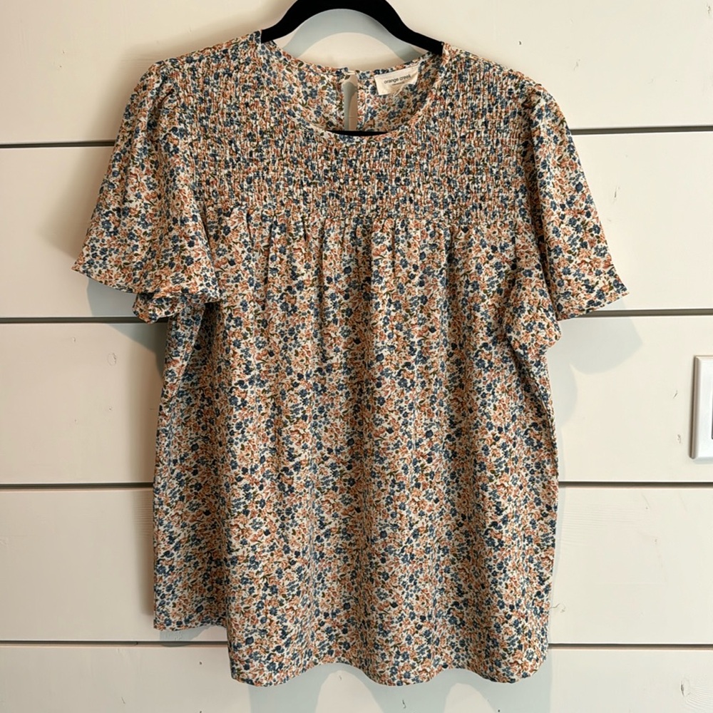 Orange Creek Floral Top